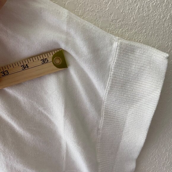 Michael KorsTurtleneck Poncho Sweater Womens XL White Cotton Blend Relaxed - Picture 11 of 12